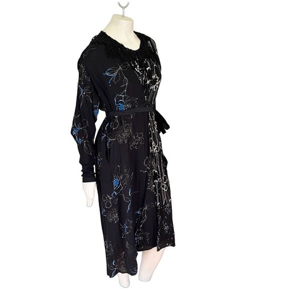 NWT ZARA Limited Edition Wrap Dress Lace collar Mixed florals Whimsigoth SZ M - Picture 7 of 13